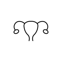 Gynecology icon Outline set in black and white color