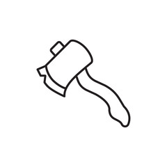 Hatchet icon Outline set in black and white color