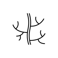 Human artery icon Outline set in black and white color