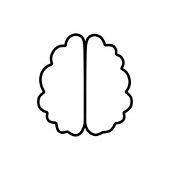 Human brain icon Outline set in black and white color