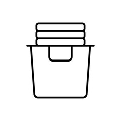 Laundry basket icon Outline set in black and white color
