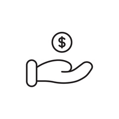Loan icon Outline set in black and white color