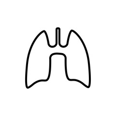 Lung icon Outline set in black and white color