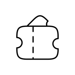 Movie ticket icon Outline set in black and white color