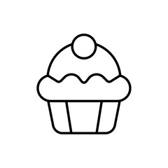 Muffin icon Outline set in black and white color