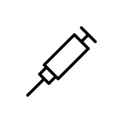 Needle icon Outline set in black and white color