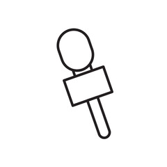 News microphone icon Outline set in black and white color