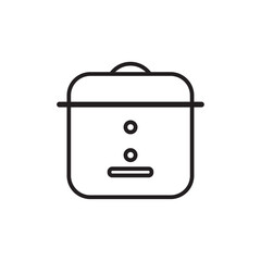 Pressure cooker icon Outline set in black and white color