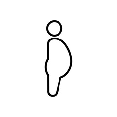 Pregnant woman icon Outline set in black and white color