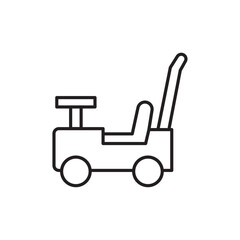 Pushing car icon Outline set in black and white color
