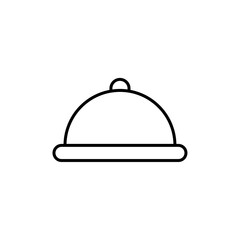 Reception bell icon Outline set in black and white color