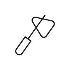 Reflex hammer icon Outline set in black and white color