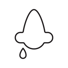 Runny nose icon Outline set in black and white color