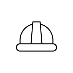 Safety helmet icon Outline set in black and white color