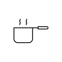 Sauce pan icon Outline set in black and white color