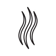 Smoke steam silhouette icon Outline set in black and white color