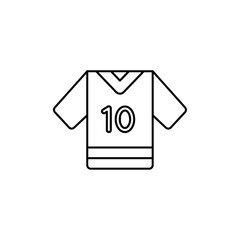 Soccer jersey icon Outline set in black and white color