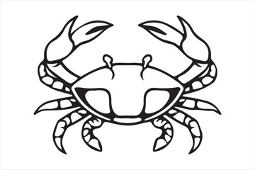 Black and White Crab Illustration