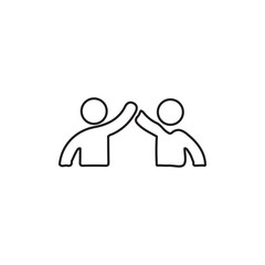 Teamwork icon Outline set in black and white color