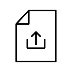 Upload file Icon Outline set in black and white color
