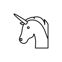 Unicorn icon Outline set in black and white color