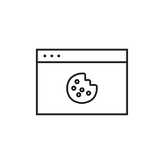 Web Cookies icon Outline set in black and white color