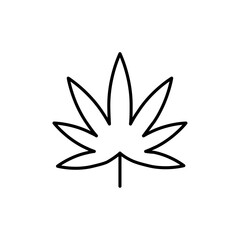 Weed icon Outline set in black and white color