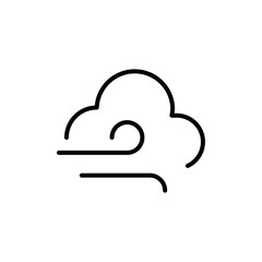 Wind clouds Icon Outline set in black and white color
