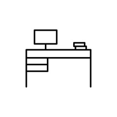 Workspace icon Outline set in black and white color