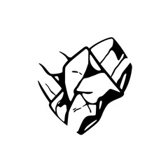 Abstract Black and White Ink Drawing: A Minimalist Expression of Emotion and Form