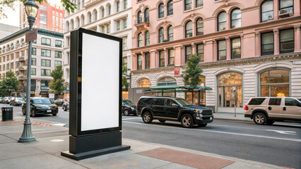 Light box display with white blank space for advertisement. Subway mock-up design. Horizontal