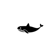 Majestic Whale Silhouette: A Simple Vector Graphic of an Orca in the Ocean