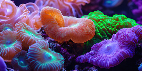 Obraz premium Close-up Photograph of Multiple Coral Species