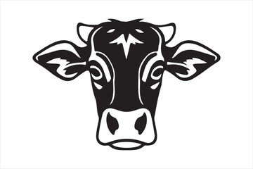 cow head vector on white background 