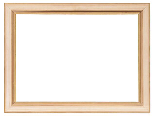 Light simple wooden picture frame in PNG format on a transparent background.