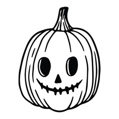 Pumpkin and Jack O Lantern Hand Drawn  Spooky and Cute Vector