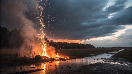 Fototapeta premium fire in the forest
