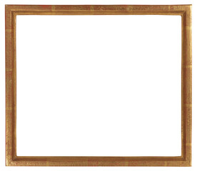 Obraz premium Narrow antique wooden picture frame on a transparent background, in PNG format.