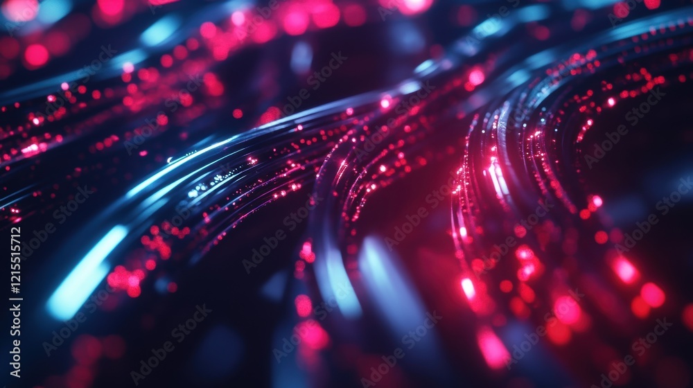 Poster abstract digital data flow with glowing lines forming a futuristic technological visualization, idea