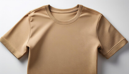 sand colored t shirt on white background perfect for casual wear