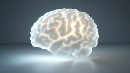 Glowing brain, studio, illuminated, idea, background, medical, concept, health, website