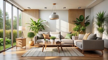 Fototapeta premium Serene Minimalist Interior: Calm Space for Relaxation and Wellbeing