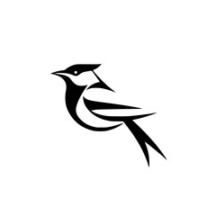 Elegant Bird Silhouette: Minimalist Nature Vector Graphic