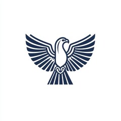 Geometric Cartoon Inca Bird Totem Outline Modern Monochrome Logo Icon Illustration