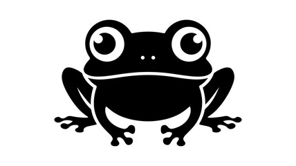 Frog Silhouette Vector Icon with Bold Features vector illustration