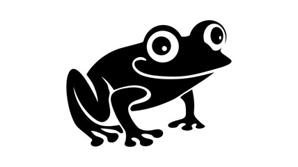 Frog Silhouette Vector Icon with Bold Features vector illustration