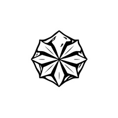 Geometric Mandala: Black and White Abstract Graphic Design. Perfect for branding, logos, and decorative purposes.  A stylish and elegant vector illustration.