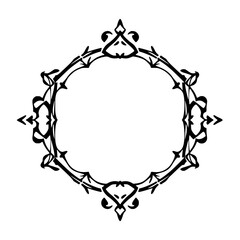 Elegant Circular Frame: Vintage Floral Ornament Border, Vector Design Template. Perfect for invitations, logos, and more!