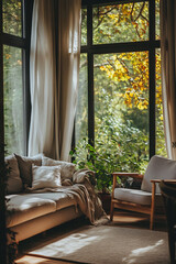 Fototapeta premium Sunny, green cozy corner