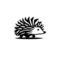 Majestic Hedgehog Silhouette: A Stunning Black and White Vector Graphic